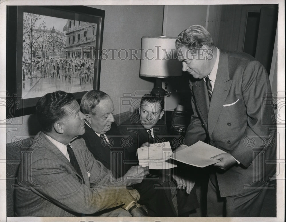 1951 Press Photo National League baseball Executives in Chicago Frank Lane, John - Historic Images