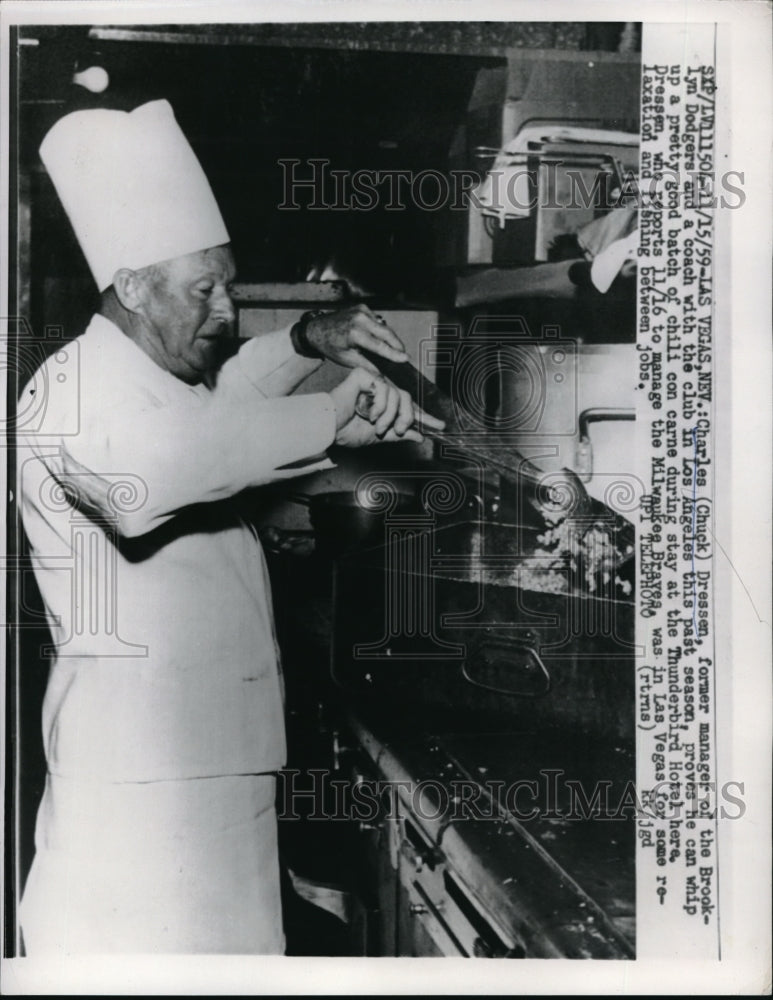 1959 Press Photo Chuck Dressen Former Manager Brooklyn Dodgers Las Vegas Nevada - Historic Images