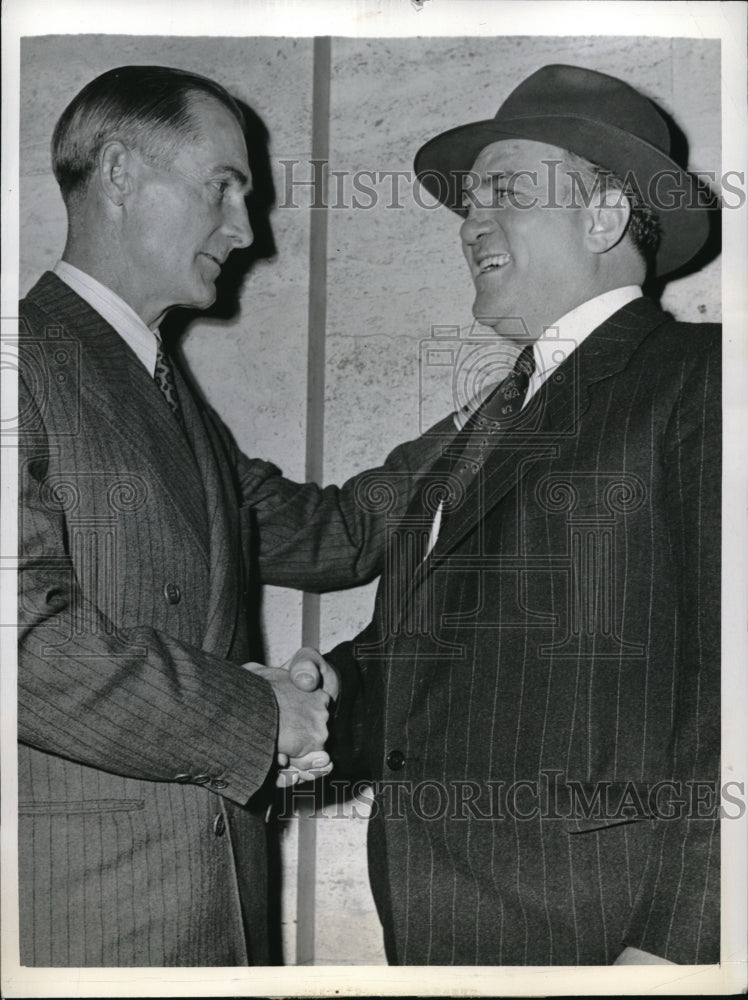 1942 Press Photo Del Baker Steve O'Niell Former Manager Detroit Tigers and new - Historic Images