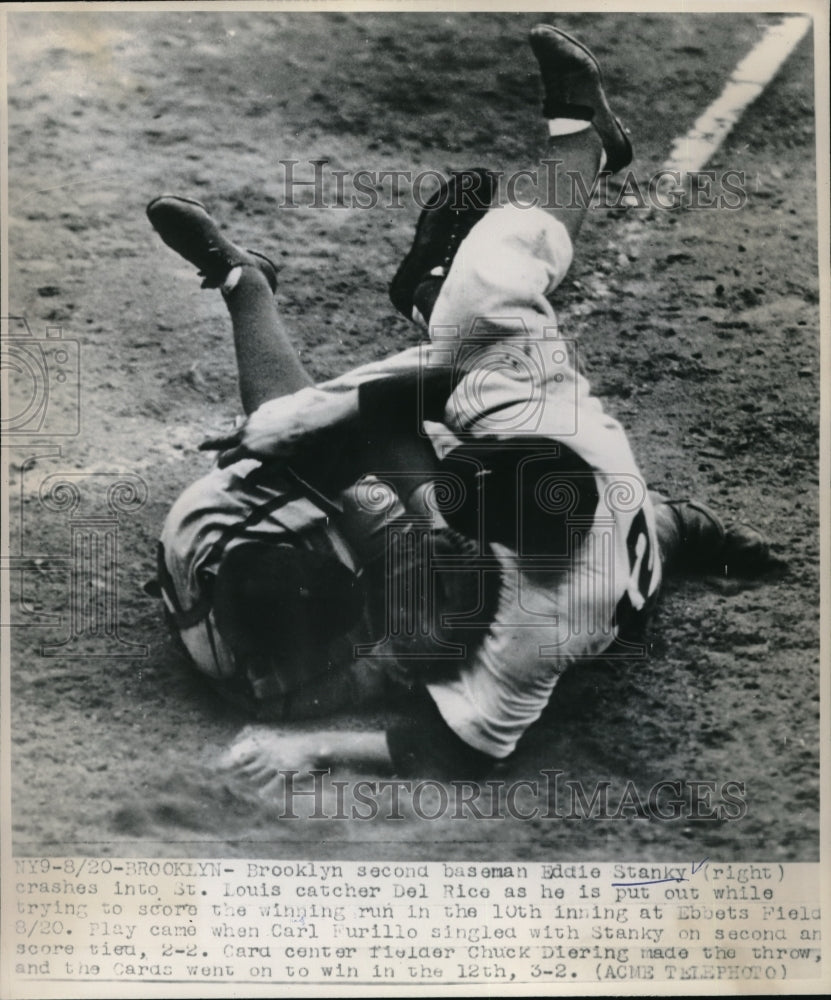 1947 Press Photo Brooklyns Eddie Stanky St. Louis Del Rico - nes01009 - Historic Images