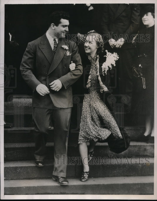 1939 Press Photo Jeff Heath Outfielder Indians Marries Althea Galland Seattle WA - Historic Images