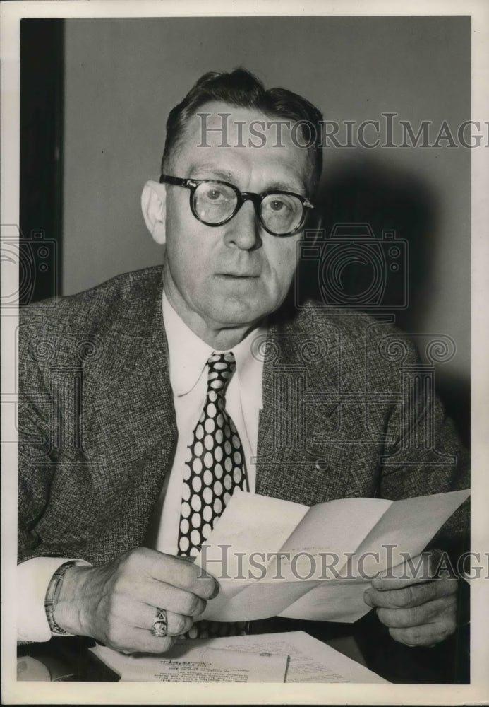 1949 Press Photo William Parker Kennedy, President, Brotherhood Railroad - Historic Images