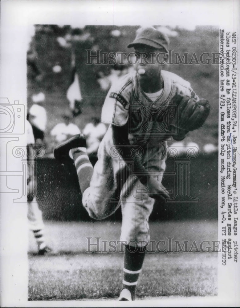1961 Press Photo Joe Harmon Germany's little league pitcher Monterrey Mexico - Historic Images