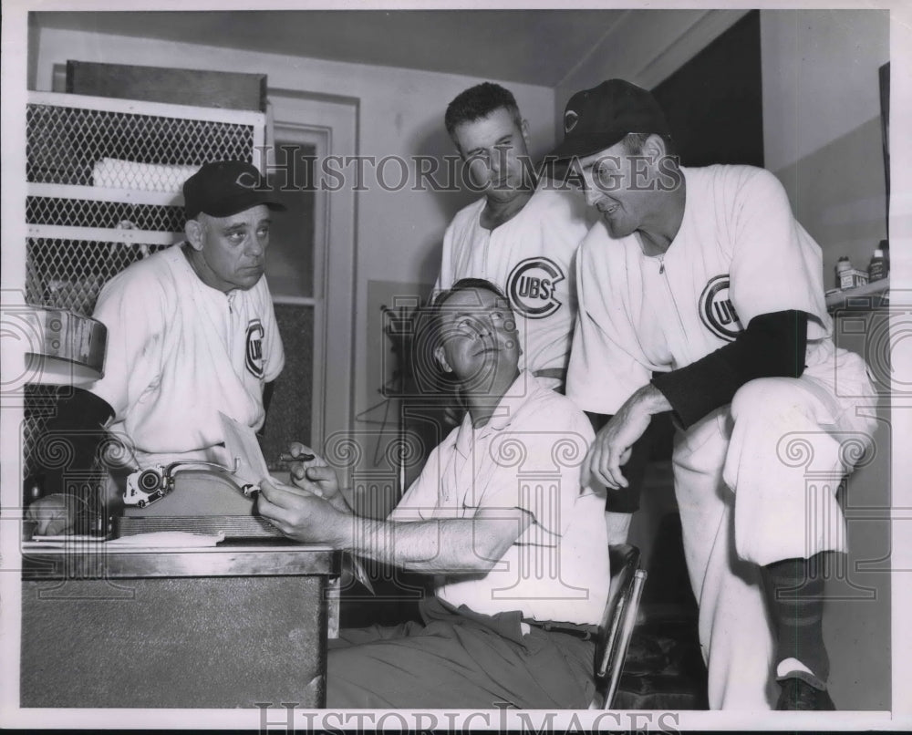 1954 Press Photo Stan Hack, Ray Blades, Bob Sheffing and Dutch Leonard - Historic Images