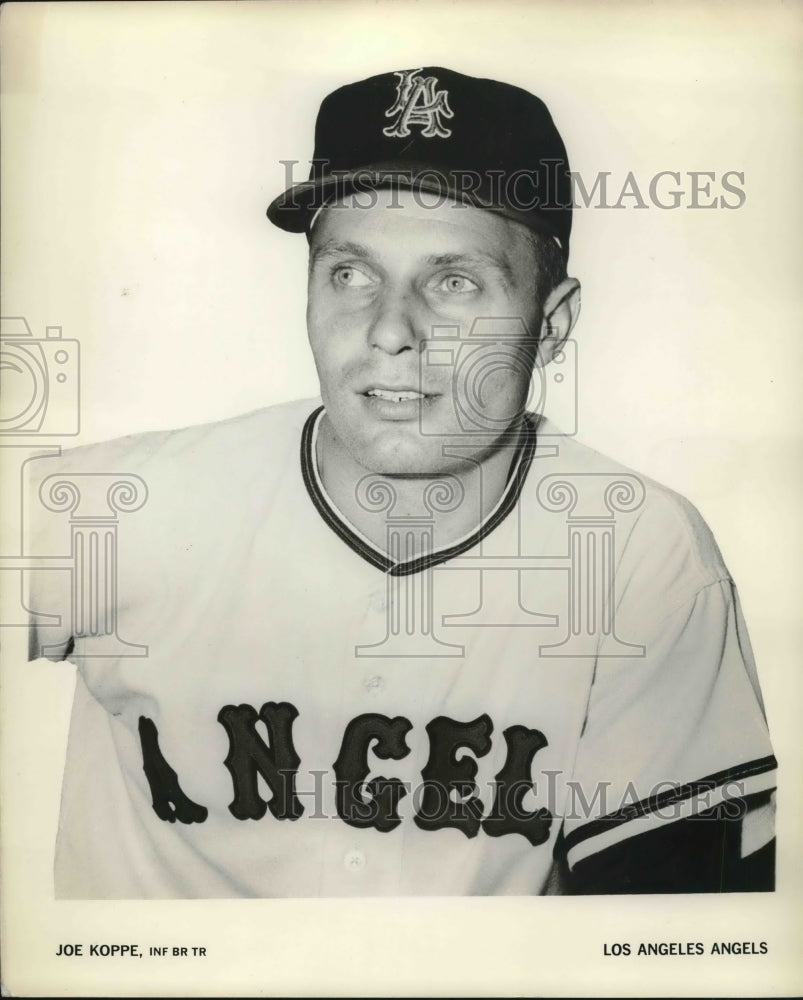 Press Photo Los Angeles Angels infielder Joe Koppe - nes02526 - Historic Images