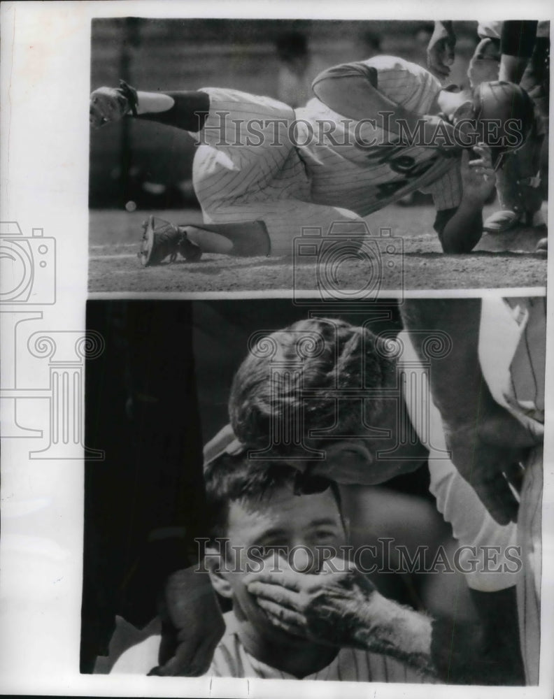 1966 Press Photo New York Mets 1st Baseman Dick Stewart Injured - nes02549 - Historic Images