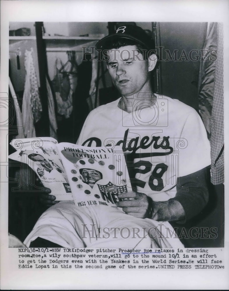 1953 Press Photo Dodgers Pitcher preacher Roe - nes02772 - Historic Images