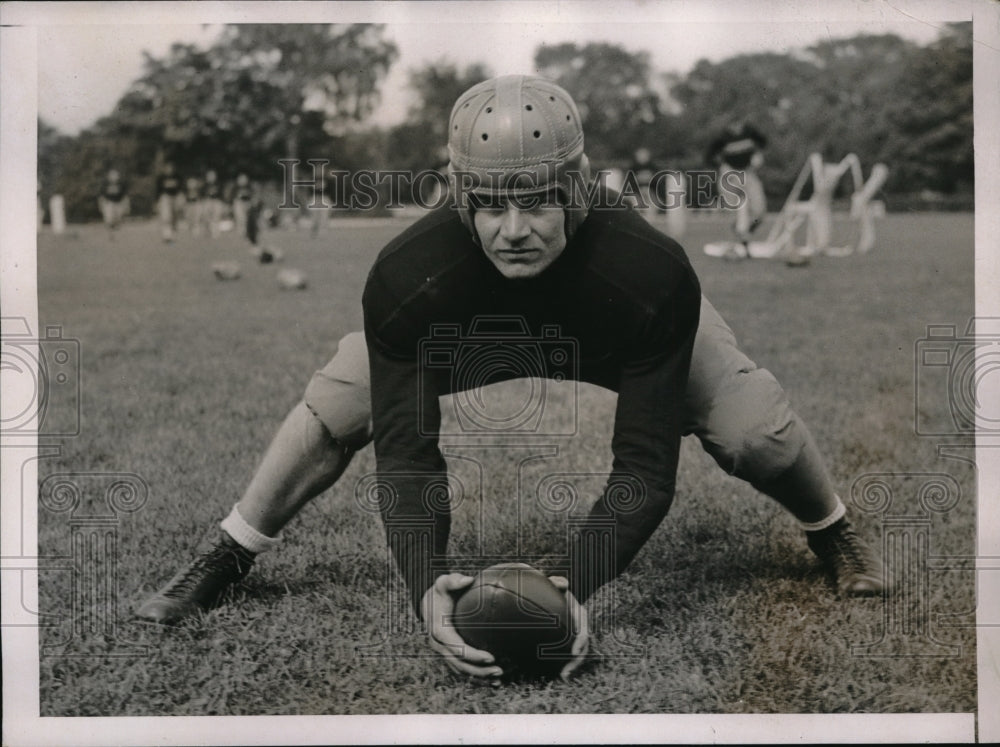 1936 Press Photo Frank Hartline at First Practice with Army Football West Point - Historic Images