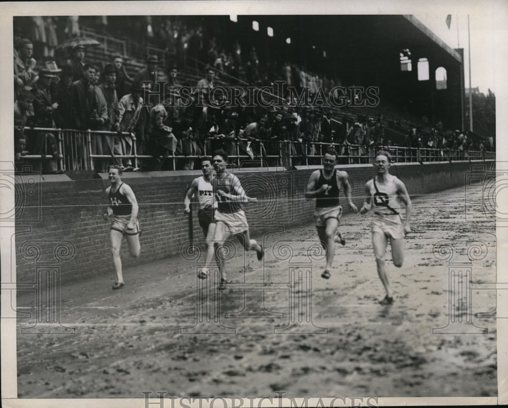 1934 Press Photo Hardy of Cornell Winning 1st Heat IC 4A Meet Philadelphia - Historic Images