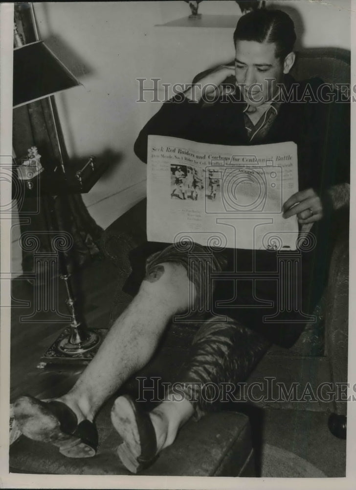 1936 Press Photo Paul Dean of St.Louis Cardinals injured in Automobile accident. - Historic Images