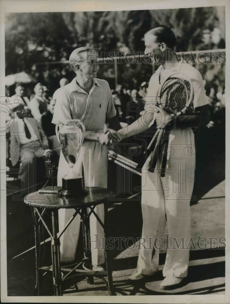 1935 Press Photo Sidney B. Woods, Jr, Dr. Gene McCauliff, Miami Biltmore Doubles - Historic Images