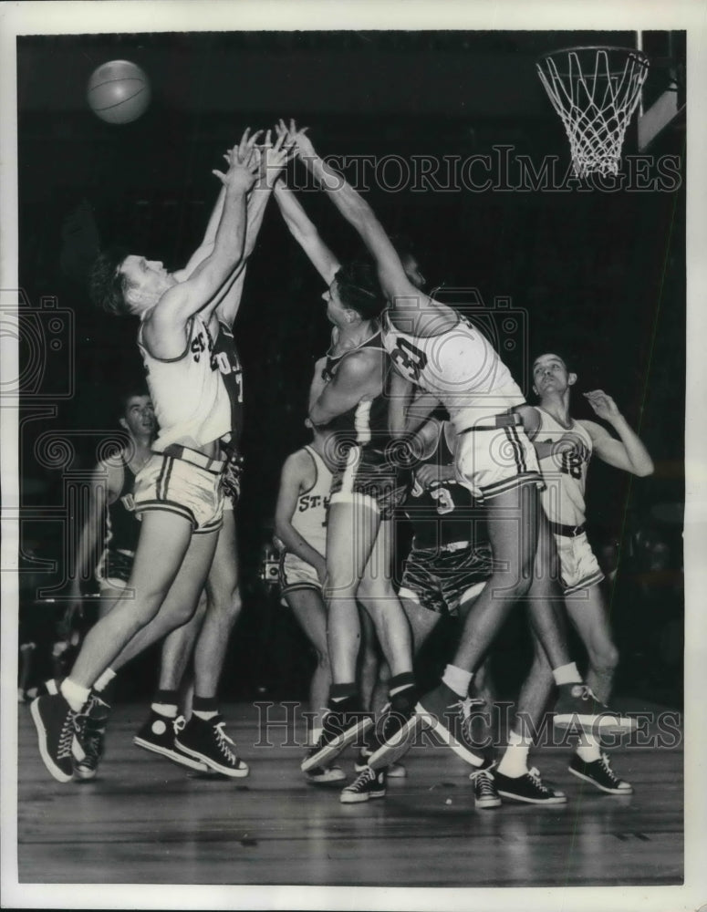 1950 Press Photo Ray Dombrosky, St. John&#39;s, Walter Mehl, C. Lavin, San Francisco - Historic Images