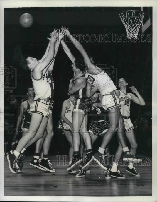 1950 Press Photo Ray Dombrosky, St. John's, Walter Mehl, C. Lavin, San Francisco - Historic Images