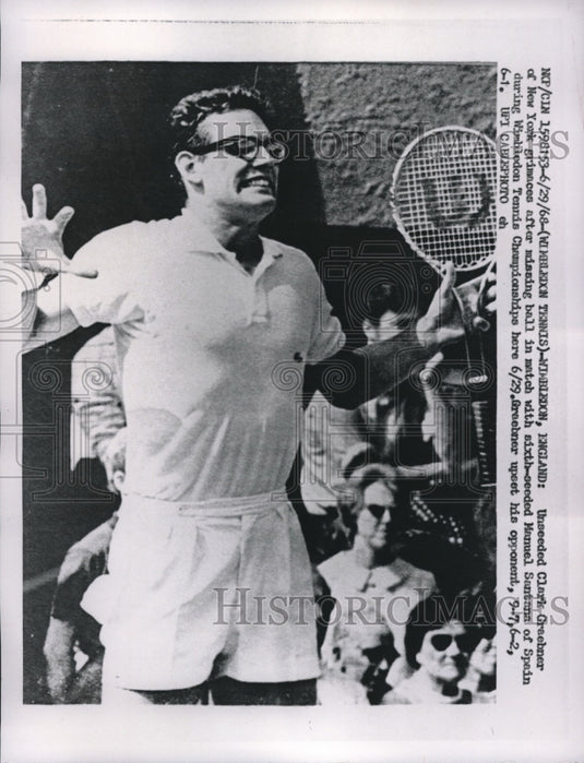 1968 Press Photo Clark Graebner, Wimbledon Tennis Championships, England - Historic Images