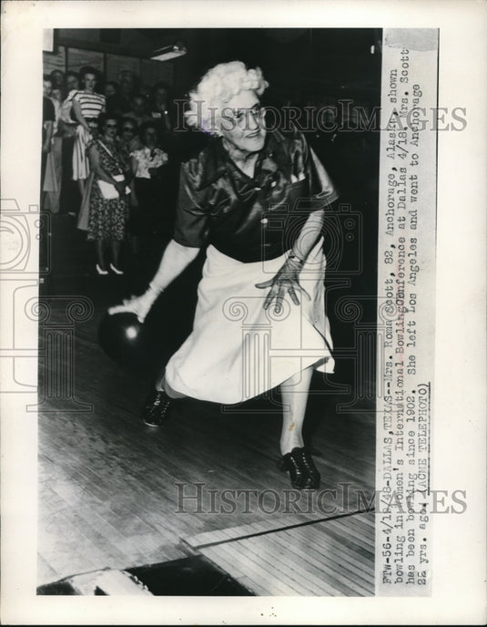 1948 Press Photo Mrs. Roma Scott Women's International Bowling Conference Dallas - Historic Images