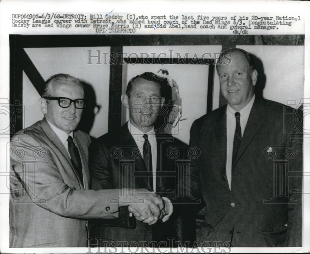 1968 Press Photo Bill Gadsby Named New Head Coach Of Red Wings - nes05096 - Historic Images