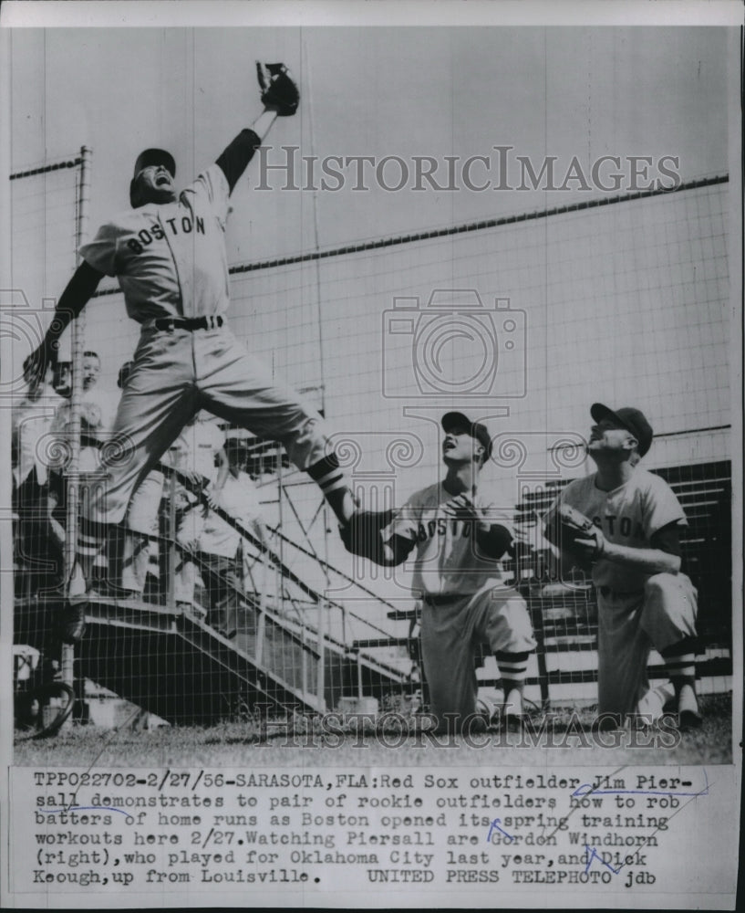 1956 Press Photo Jim piersall Gordon Windhorn Dick Keough - nes05235 - Historic Images