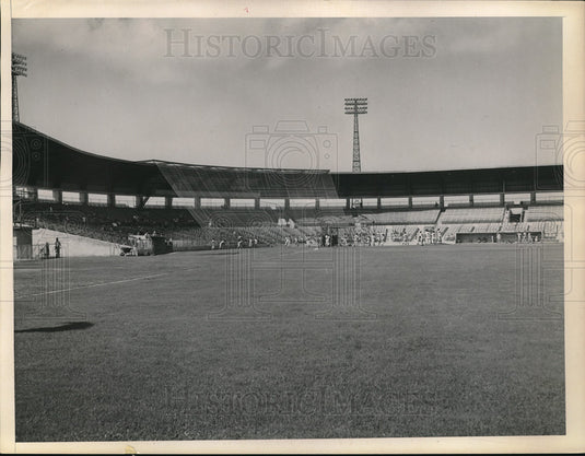 1955 Press Photo view of newly constructed Al Lopez Field, Tampa, FL - nes05489 - Historic Images