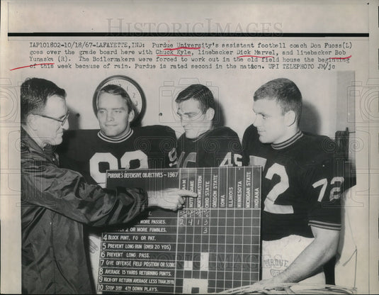 1967 Press Photo Purdue's Don Fuoss with Chuck Kyle, Dick Marvel, Bob Yunaska- Historic Images