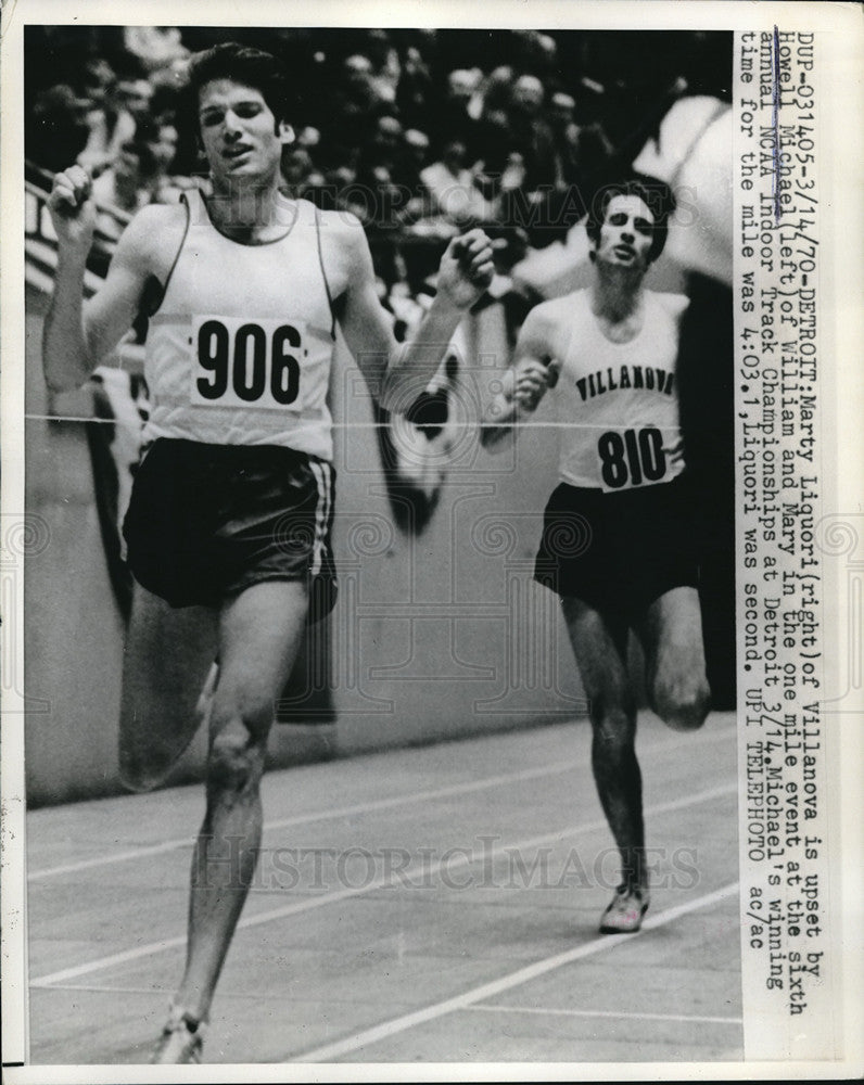 1970 Press Photo Howell Michael of William & Mary wins 1 Mile event NCAA Meet- Historic Images