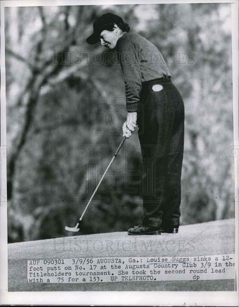 1956 Press Photo Louise Suggs at Augusta Georgia Women&#39;s Masters golf- Historic Images