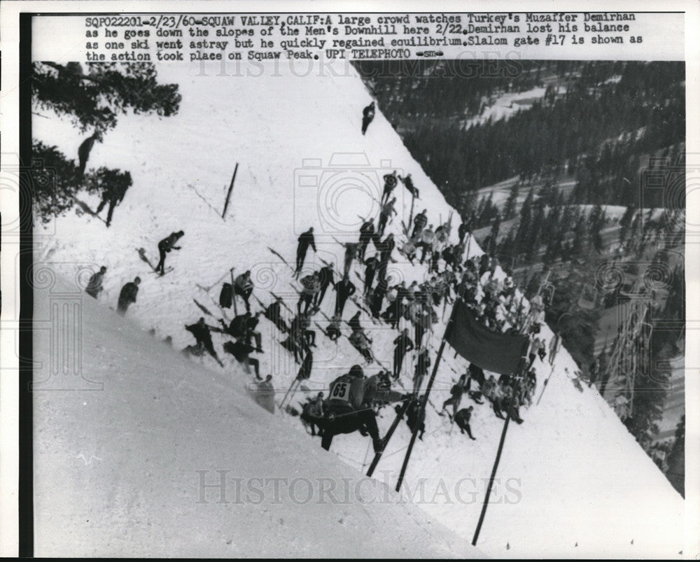 1960 Press Photo Turkey&#39;s Muzaffer Demirhan in Mens downhill at Squay Valley - Historic Images