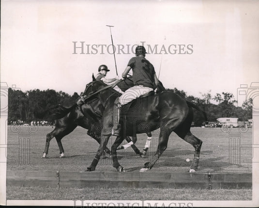 1935 Press Photo F.A.S. Hopping, Roslyn, E T Gerry, Aknusti, Polo, New Jersey - Historic Images