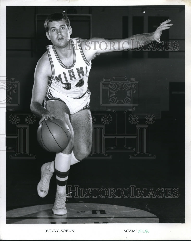 1968 Press Photo Billy Soens, Basketball, Miami, Florida - nes06739 - Historic Images