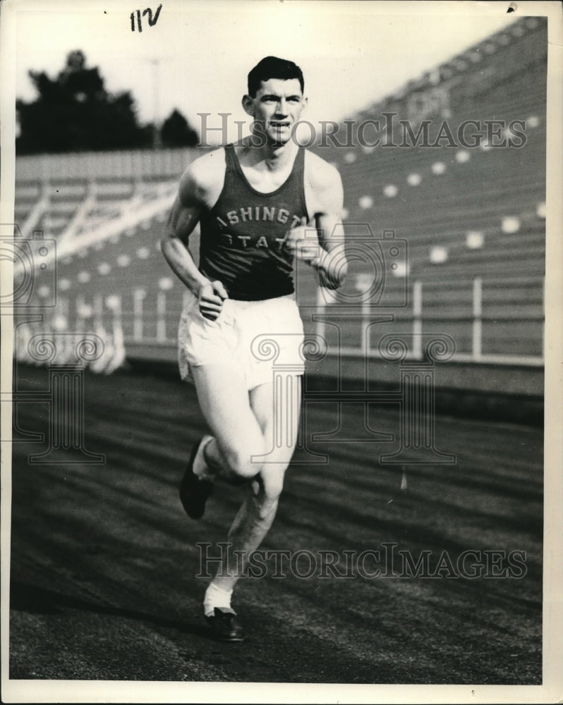 1943 Press Photo Pat Haley, Hurdles, Washington State - nes06841 - Historic Images