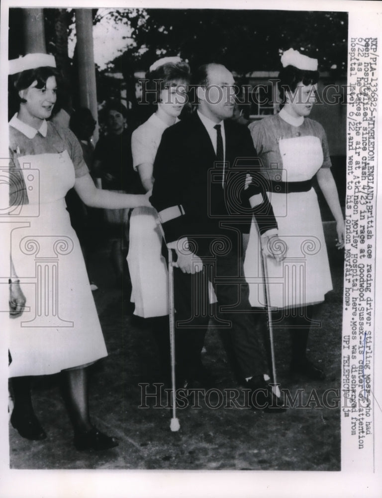 1962 Stirling Moss Injured, Atkinson Morley Hospital, England-Historic Images