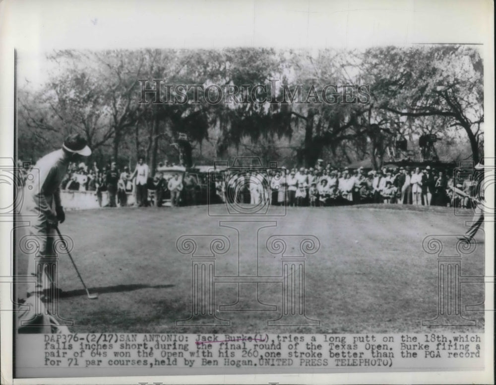 1952 Press Photo Jack Burke Wins Texas Open Golf Tournament, San Antonio - Historic Images