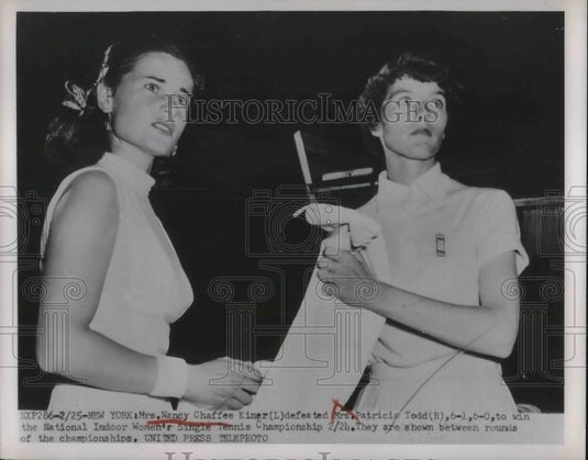 1952 Press Photo Patricia Todd, Nancy Chaffee Kiner, Singles Tennis, New York - Historic Images