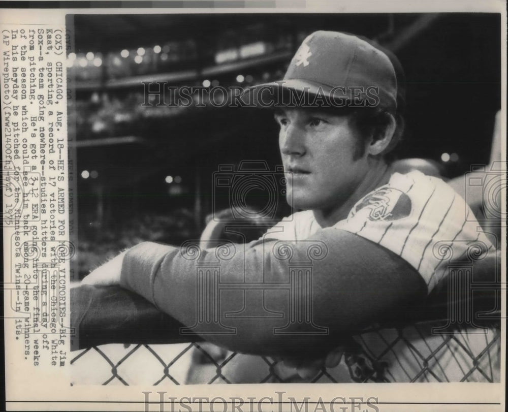 1975 Press Photo Jim Kaat, Chicago White Sox Pitcher - nes07530 - Historic Images