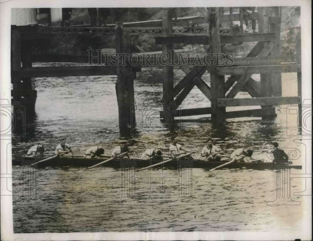 1931 Press Photo Oxford Crew Loses to Cambridge on the Thames River - nes07718 - Historic Images