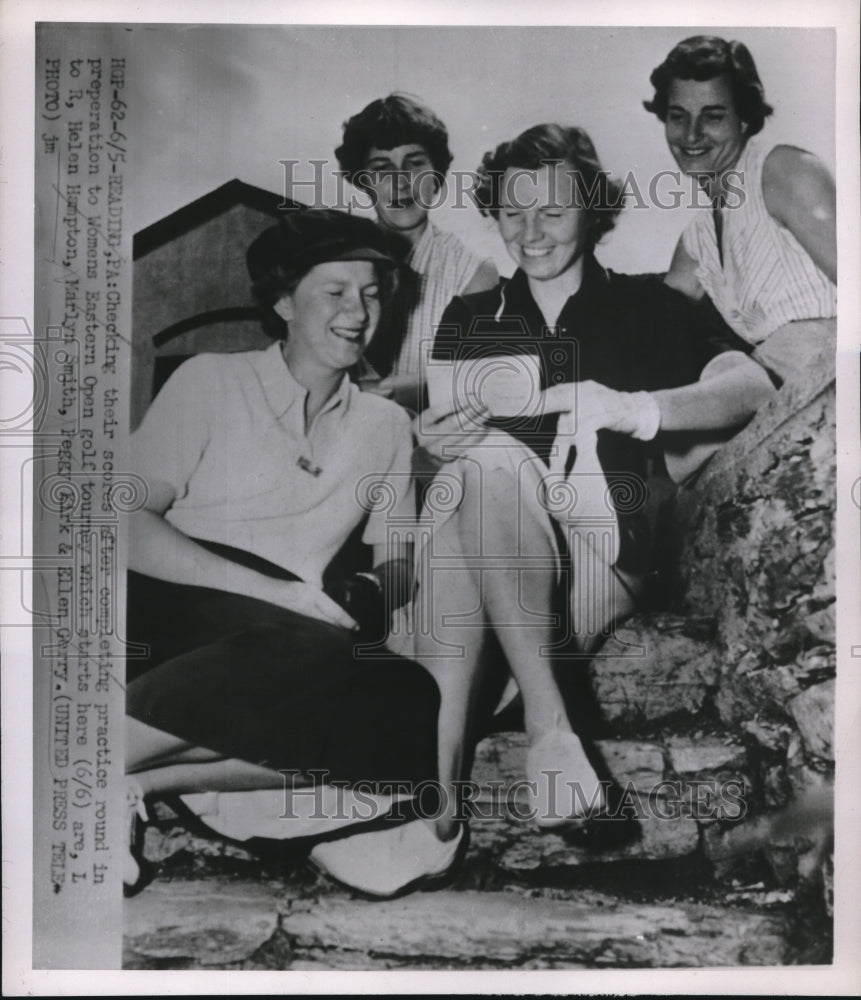 1952 Press Photo Helen Hampton, Marlyn Smith, P. Kirk, E. Gerry, Women&#39;s Open - Historic Images