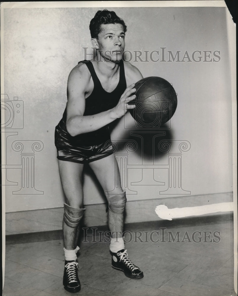 1935 Press Photo John Simonaitis, Syracuse University Basketball Guard - Historic Images