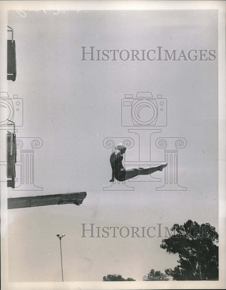 1938 Press Photo Ruth Nurmi, National Junior High Diving Champ, Los Angeles - Historic Images