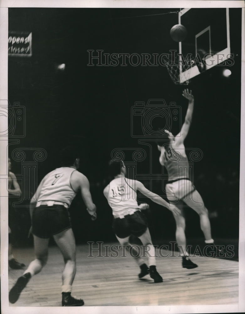 1938 Press Photo Frank Ertel, Notre Dame Vs. New York University Basketball - Historic Images