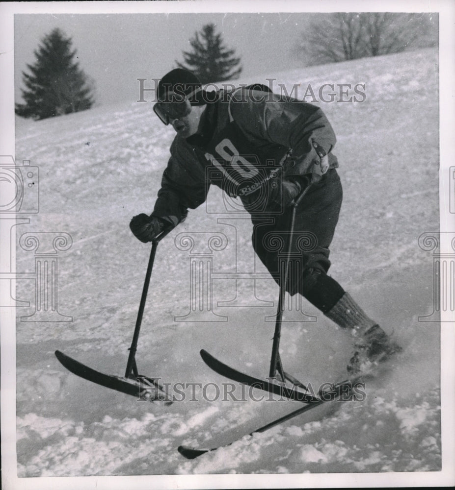 1953 Press Photo Anderl Schopf, Amputated Ski Athletes,  German Winter Games - Historic Images