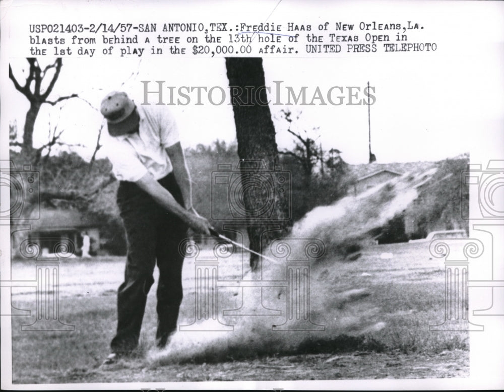 1957 Press Photo Freddie Haas, Texas Open Golf Tournament, San Antonio - Historic Images