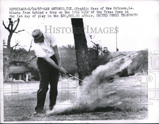 1957 Press Photo Freddie Haas, Texas Open Golf Tournament, San Antonio - Historic Images