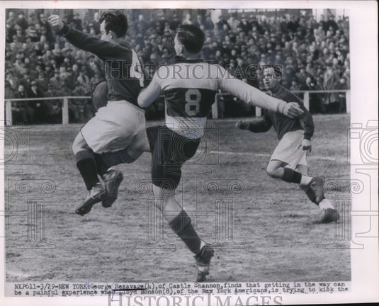 1954 Press Photo George Resavage, Castle Shannon, L. Monson, New York Americans - Historic Images