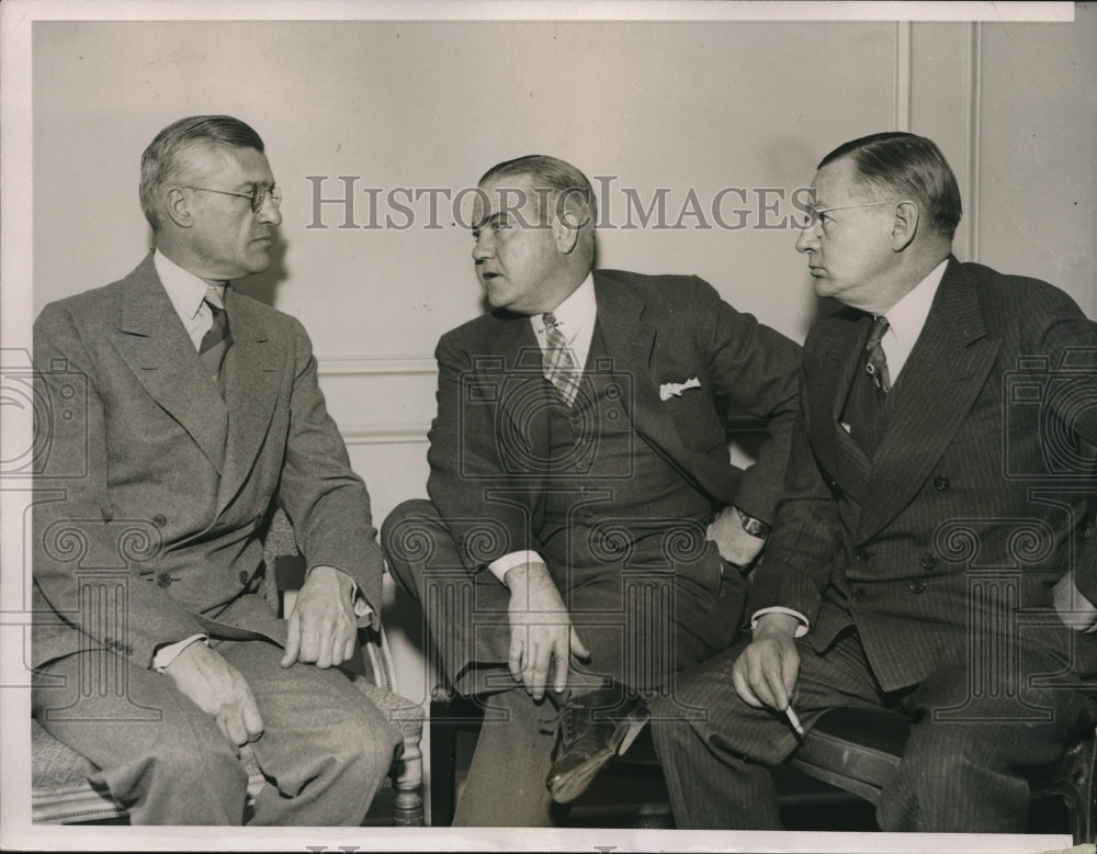 1936 Press Photo William Harridge, Donald Barnes, St. Louis Browns, L. Von Weise - Historic Images