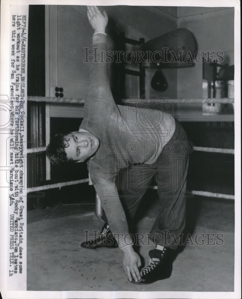 1955 Press Photo Heavyweight Boxing Champ Don Cockell, Eastbourne, England - Historic Images