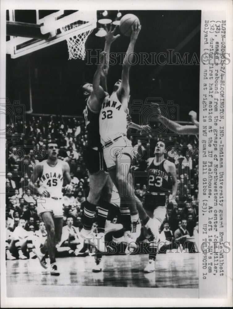 1961 Press Photo Ernie Wilhoit,T. Bolyard, Indiana, John Miller, Northwestern - Historic Images