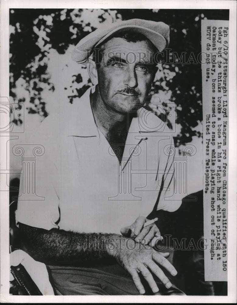 1953 Press Photo Professional Golfer Lloyd Mangrum at Oakmont, Pittsburgh - Historic Images