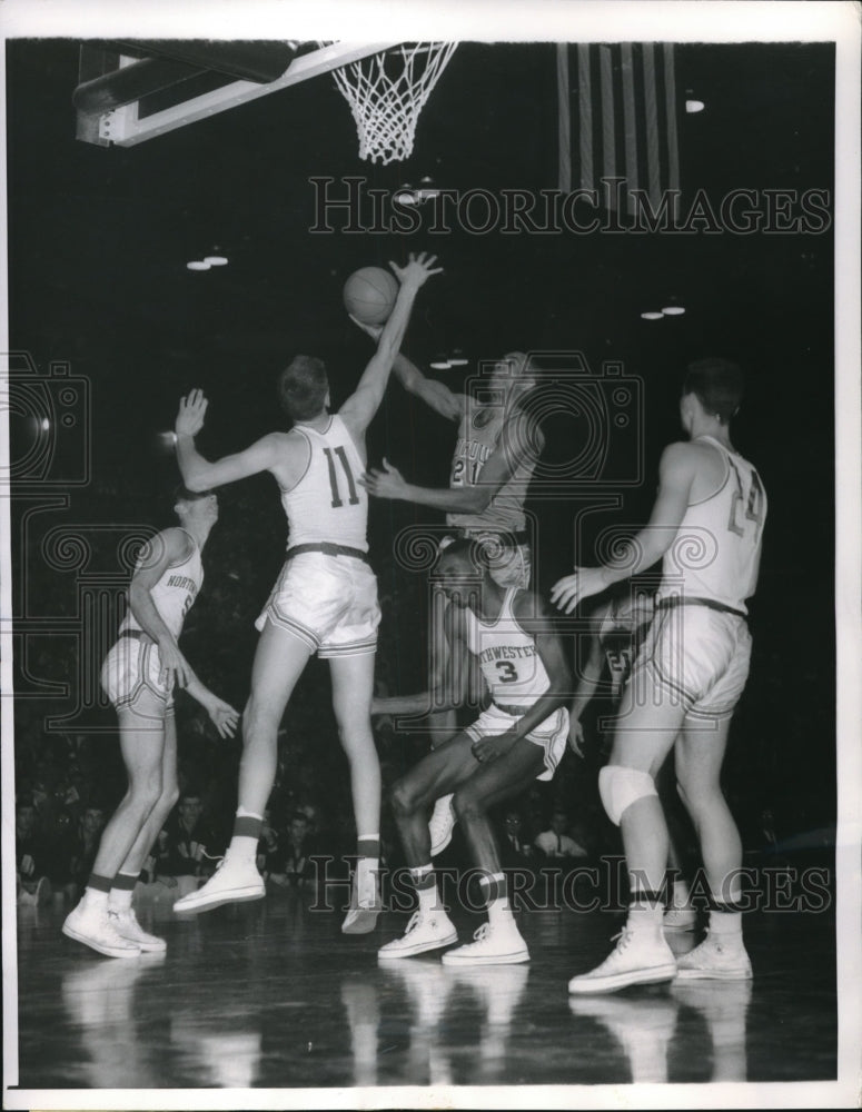 1959 Press Photo Eison Wilson, Purdue, Joe Ruklick, Willie Jones, Northwestern - Historic Images