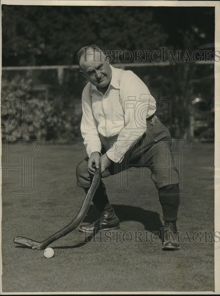 1929 Press Photo Golfer E.R. Prentice, Combination Driver and Putter, Del Monte - Historic Images