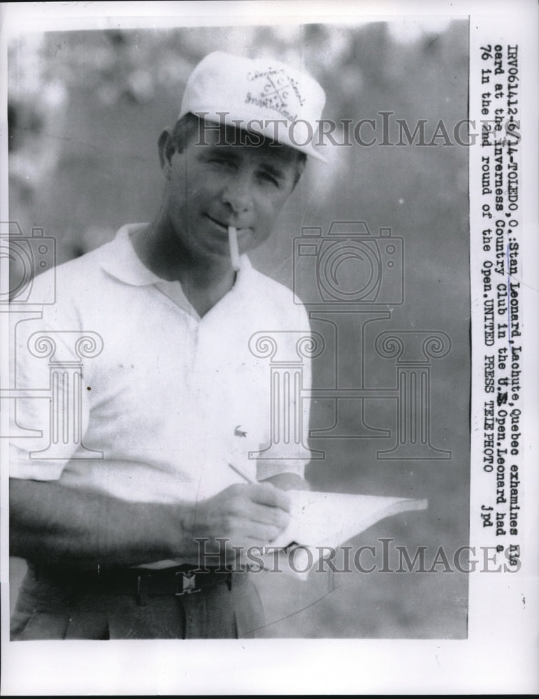 1957 Press Photo Stan Leonard, U.S. Open Golf Tournament, Toledo, Ohio - Historic Images