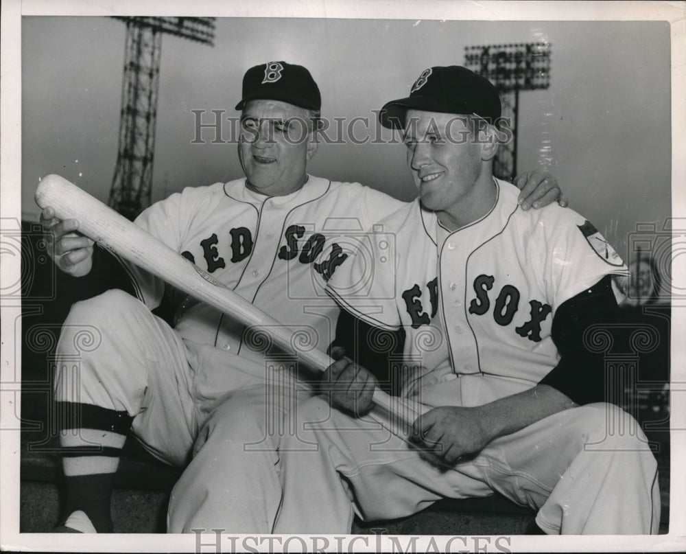 1953 Press Photo Manager Steve O'Neill, Les Moss, Boston Red Sox - nes10062 - Historic Images